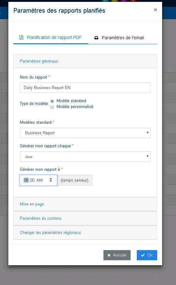 planifier la génération et l'envoi d'un rapport de type morning check planifier la génération et l'envoi d'un rapport de type morning check
