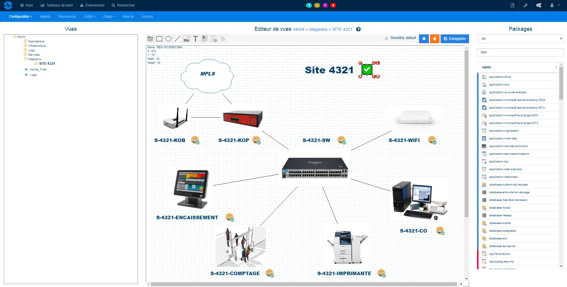 Construction of the IT cartography of a store or shop