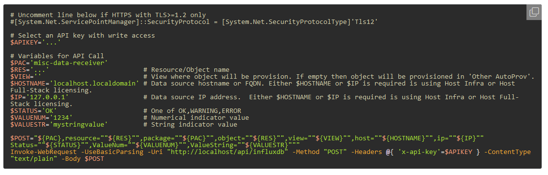 ServicePilot envío de datos personalizados