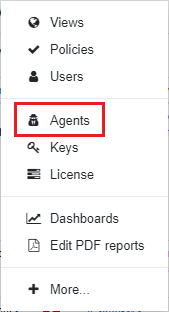 Agents menu item