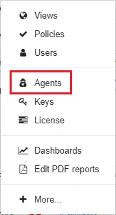 Agents menu item
