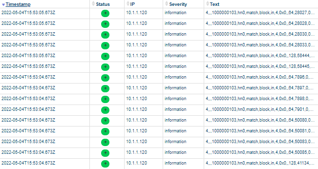 Syslogs live view