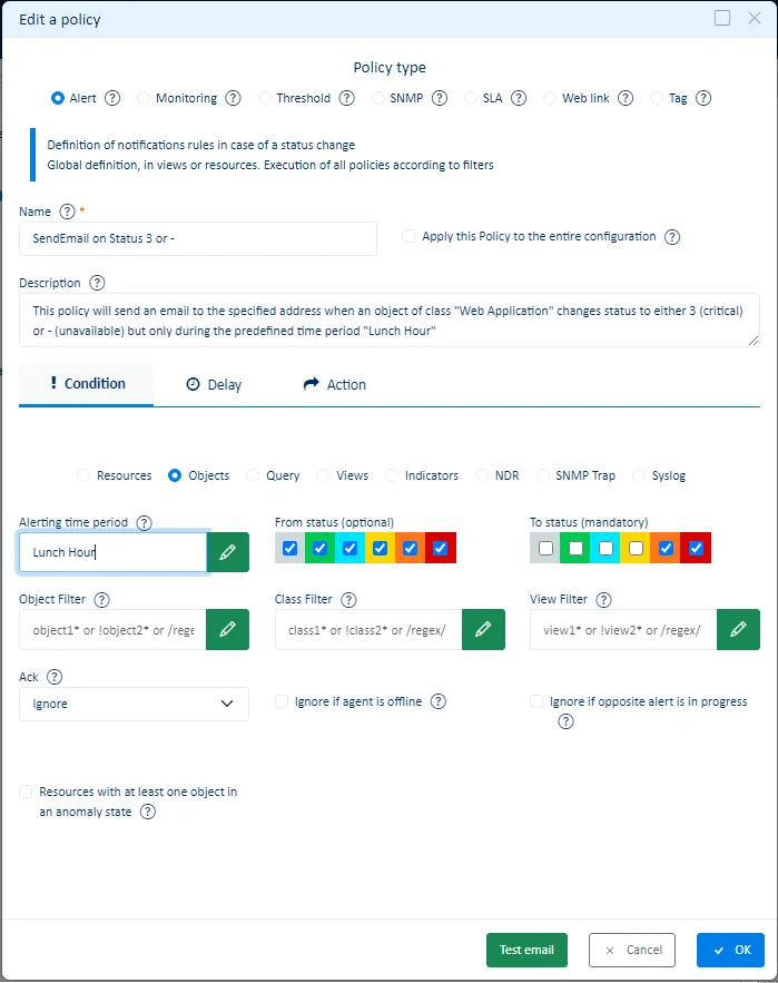 Add Alert policy condition
