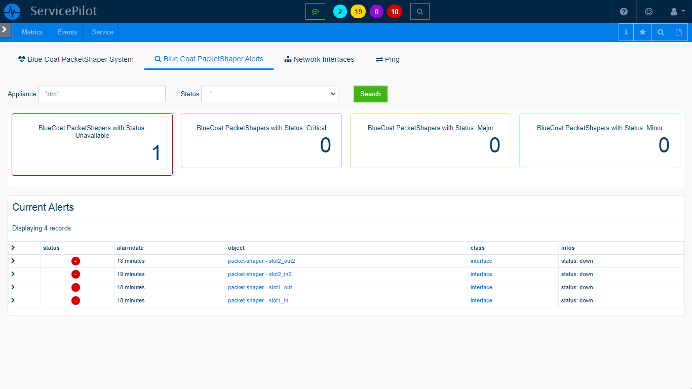 Monitor BLUE COAT PACKETSHAPER (2/3)