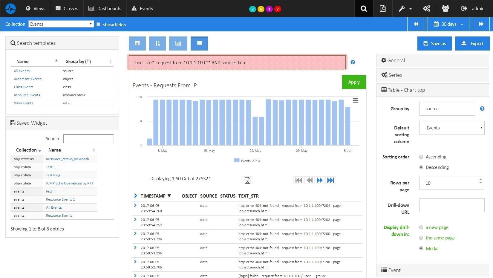 Análisis de registros históricos y en <span class='blue'>tiempo real</span>
